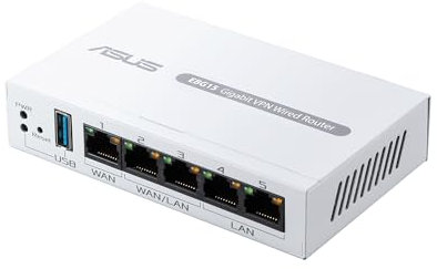 ASUS ExpertWiFi EBG15 Gigabit VPN Router, fino a 3 porte Ethernet WAN + 1 WAN USB, prevenzione delle intrusioni IPS, Firewall Layer 7, sicurezza di rete di livello commerciale, gestione remota con
