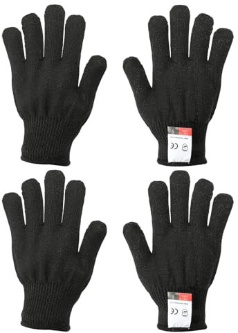 PATIKIL Cut Resistant Gloves, 2 Pair Level 5 Protection Anti Cutting Gloves Cut Proof Gloves for Kitchen Wood Carving Working, Large, Black