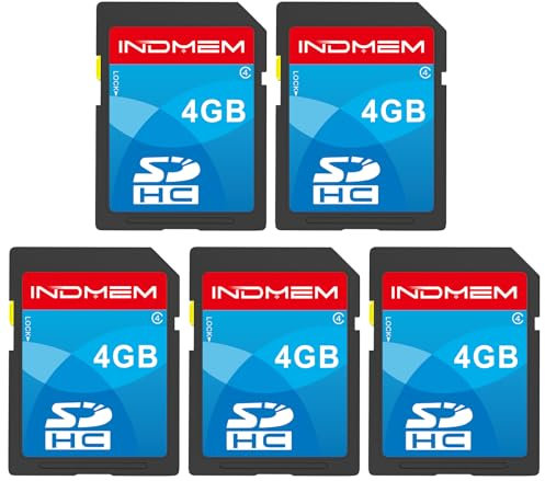 INDMEM Lot de 5 cartes mémoire SD SDHC Classe 4 Flash 4 Go