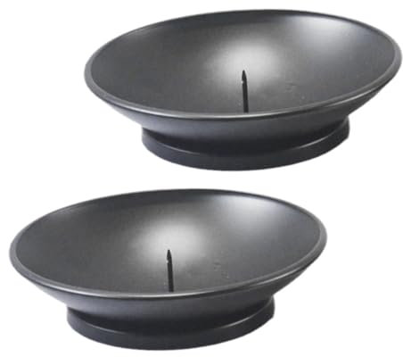 Cabilock Support De Bougie Rustique en Métal Noir avec Base De Coupe Et Soucoupe pour Bougies Pilier Haute