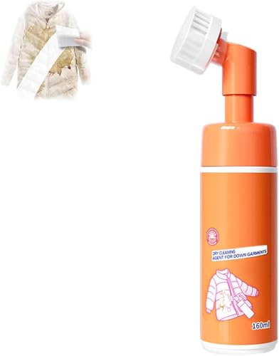 Limpiador en Seco con Cabezal de Cepillo para Chaqueta de Plumón, Espuma Limpiadora en Seco de 160ml, Espuma Limpiadora en Seco, Espuma en Spray para Ropa sin Lavado, Una Pasada para Limpiar Manchas