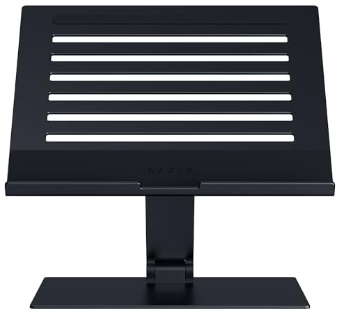 Razer Adjustable Laptop Stand - ergonomiskt höjdjusterbart stativ för bärbar dator byggt för bärbara datorer upp till 18” tum (höjd- och lutningsjusterbart, slitstarkt aluminium) Svart