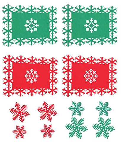 Alipis 12pezzi Tovagliette Decorative in Feltro Tovagliette Natalizie Sottobicchieri Da Tavolo Per Feste Termoisolanti Antiscivolo Resistenti