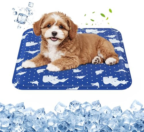 petnf Tapis Rafraichissant Chien et Chat, 40 x 50cm Tapis Refroidissant pour Chien et Chat, Coussin en Gel Auto-Refroidissant, Surface Résistante Aux Rayures et Imperméable