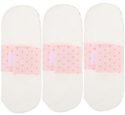 FONDOTIN 3stücke Wiederverwendbare Hygieneeinlagen Für Frauen Atmungsaktive Menstruationsbinden Aus Baumwolle Waschbare Slipeinlagen Für Damen Saugfähige Damenbinden Für Täglichen