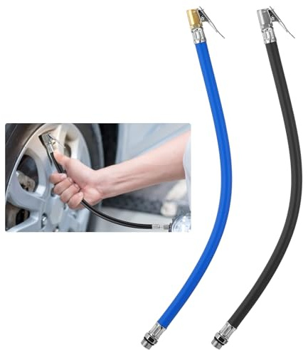 HJZHII 2 Stück Reifenfüller Schlauch 12.5mm, Ventilverlängerung Autoventil Set, Reifenfüllschlauch Adapter,Luftpumpe Schlauch Hose, Motorrad Auto Ersatzschlauch für Luftpumpe
