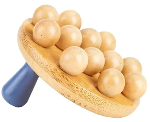 Bambus Handmassagegerät für Arme und Füße, Leicht, Beige | Massagebürste für Zuhause und Büro, Kompakte Ausführung, Natürliches Bambusdesign