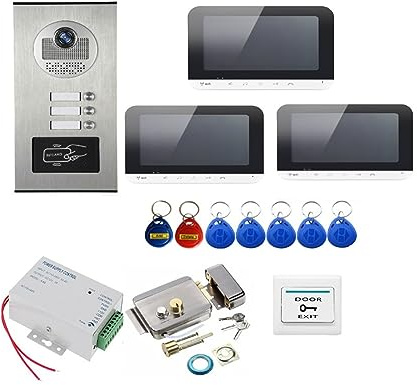 7 Inch WiFi Wireless Video Door Phone Intercom System with IR Night Vision for 2/3 Units Apartment (V70MG6601V3lock)