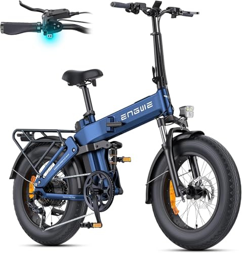 ENGWE Engine PRO 3.0 Boost E-bike folding bike, 48V 15Ah battery up to 130km, torque sensor & foldable design with hydraulic brakes and app for all terrains (Blue)