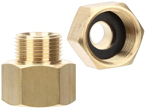 Hohopeti Adaptador de Propano de Latón Macizo 2 Piezas Conector Rosca Interna 3/8 a Rosca Externa 9/16 Racores Reductores para Manguera de Gas Propano Adecuado para Autocaravanas y