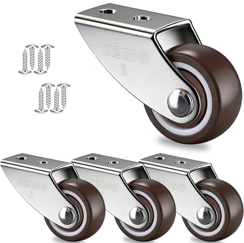 4 Stück Möbelrollen Klein, Rollen Für Möbel, 25mm 60KG Gummi Laufrollen mit Stahloberplatte, Leise Bockrollen, Kleine Rollen für Möbel, Schränke, Werkzeugkisten, DIY-Projekte und Kleingeräte