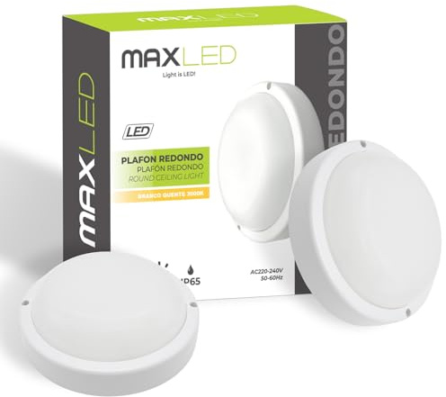 Maxled, Light is Led! 2 Stück LED Wandleuchte Innen Kellerlampe 8W 720LM 3000K Warmweiß Lampe Feuchtraumleuchte Rund IP65 Deckenlampe Wandlampe Deckenleuchte Bad für Treppe Flur Kellerleuchte