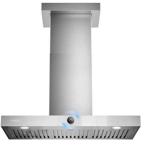 36 Inch Wall Mount Range Hood 1200CFM, Stainless Steel Convertible Ductless/Ducted Stove Vent Hood, Low Noise Kitchen Vent Hoods with Duct Cover, 2 Lights 3 Baffle Filters, Touch & Knob Control