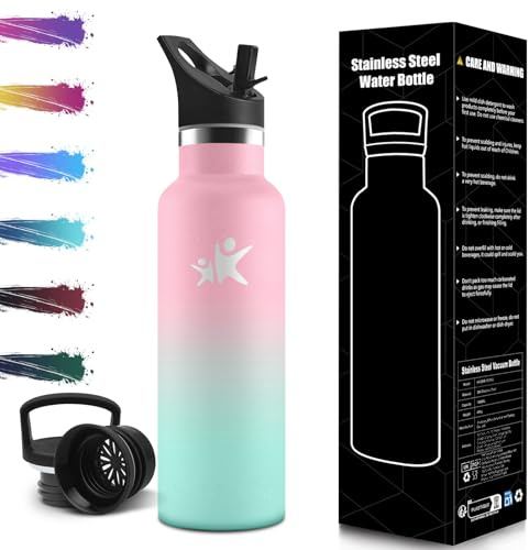 Mulbijeo Borraccia Termica 750 ML, Senza BPA, Bottiglia Termica, Sottovuoto a Doppia Parete, Borracce Termiche, 18/8 Acciaio Inox, Borraccia con Cannuccia, Termos per Palestra, Sport, Bici