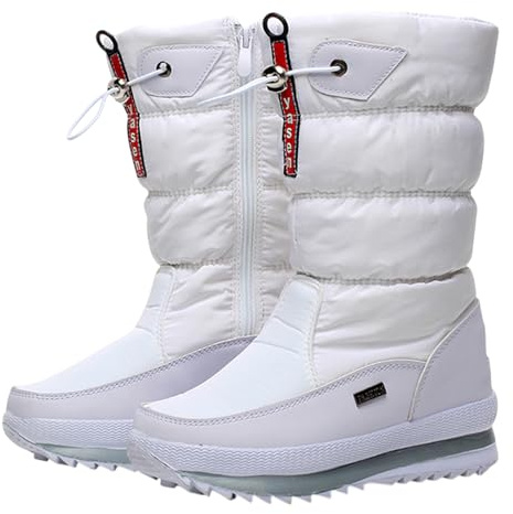 Generico Stivaletti a metà polpaccio per esterni, stivaletti a metà polpaccio isolati impermeabili | Stivali invernali a per esterni | Comode scarpe invernali da donna, stivaletti da esterno ant