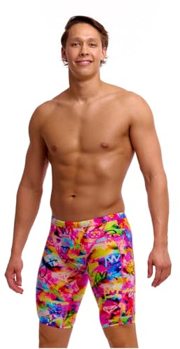 Funky Trunks Tag Her Jammer - Bañador para hombre, resistente al cloro y secado rápido, multicolor, L