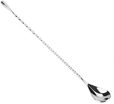 Tnfeeon Edelstahl-Cocktaillöffel mit Spiralmuster, Barlöffel Zum Mixen von Cocktails, Kaffee, Säften, Eistee, Glatte, Glänzende Oberfläche, Leicht, 1,3 Unzen, Einfache Handhabung in Bars und