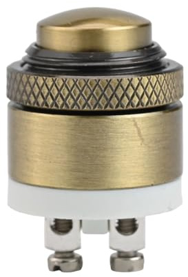 EaseSunny Pulsante per campanello rotondo in ottone da 16 mm, interruttore momentaneo autoresettante vintage per controllo accessi, 36 V CC, 2 A Max, IP40, resistente alle intemperie per casa e
