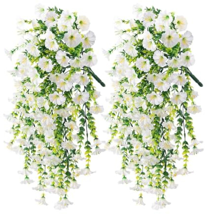Artificiella petunia blommor för utomhusbruk 2 Stycken Faux Blommor