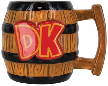 Paladone Tazza Donkey Kong a forma di barile – Prodotto ufficiale Nintendo, tazza grande 590 ml per caffè e tè, idea regalo gaming