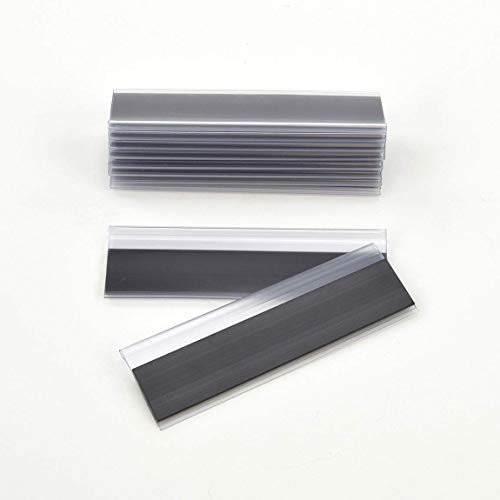 Magnetische Etikettenhalter für Einstecketiketten 500 mm Breit/Tickethalter/Etiketten Halter (42 mm Höhe, Transparent, 10 Stück)