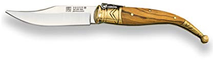 Joker klassisk fickkniv Jerez Sevillana NO02 med mässingtving, olivträhandtag och 7,5 cm MOVA-blad, fiske, jakt, camping och vandringsverktyg.