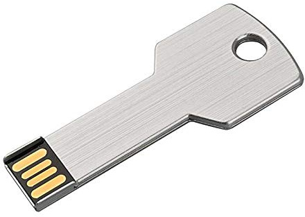 Ellenne Pendrive USB metal llave 32 64 GB 128 GB llavero memoria externa impermeable PC portátil coche A002 (128 GB, blanco)