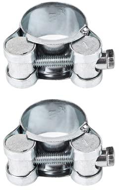 (Pack of 2 pcs) Pipe 23-25 mm Strong Reinforced Pipe Clamps, Galvanized Steel Tube Hose Clamp Fasteners (2 pcs, 23-25 mm)