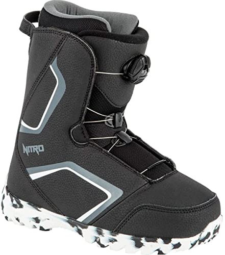 Nitro Unisex – Erwachsene Droid QLS ´22 Snowboardboot, BLK-WHT-Charcoal, 225