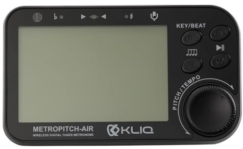 KLIQ MetroPitch - Metronome Tuner for All Instruments - with Guitar, Bass, Violin, Ukulele, and Chromatic Tuning Modes (MetroPitch-Air, Black)