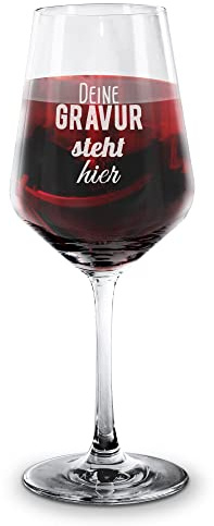 Glas mit Gravur - mit Name/Text gravieren - Personalisiertes Rotweinglas, Geburtstag, Weihnachten, Hochzeit I Individuelle Lasergravur, 500 ml