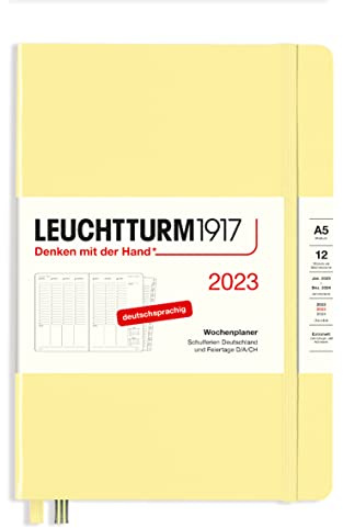 LEUCHTTURM1917 365775 Wochenplaner Medium (A5) 2023, 12 Monate, Vanilla, Deutsch