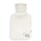 GRÜNSPECHT Borsa dell'acqua calda in gomma naturale con rivestimento biologico bianco in 100% cotone, GOTS, piccola bottiglia da letto per bambini e adulti (644-00)