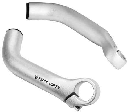 FIFTY-FIFTY Fahrrad Lenkerenden, Bar Ends Fahrrad, Aluminiumlegierung Lenkerhörnchen MTB (Sand Silber)