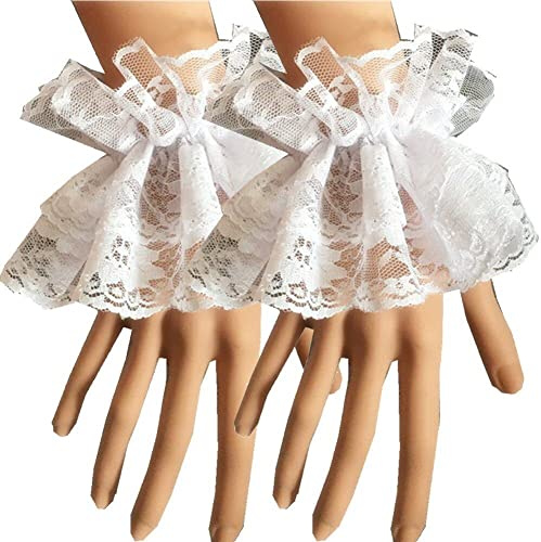 Vepoty Frauen Gefälschte Hand Ärmel Handgelenk Manschette Abnehmbare Lolita Rüschen Spitze Handgelenk Manschette Hochzeit Party Prom Kleidung Spitze Manschette