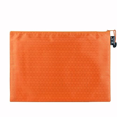 3 Stück Dokumententasche Wasserdichte Dokumentenmappe mit Reißverschluss Zipper File Taschen Für Datei Papier Dokumente Kosmetika Hausaufgaben Reiseutensilien,Orange,A5(24×18cm)