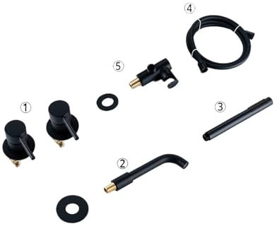 Badewannenarmatur, Badezimmer-Duscharmatur-Set, heißes und kaltes 2-Wege-Umsteller-Dusche-Massivmessing mit 150 mm/210 mm/260 mm Badewannendüsen-Mischset (Size : Spot 210mm, Color : 2312MB)