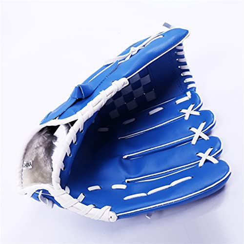 Baseball Handschuhe,PU-Leder Baseball Glove Männer Kinder Baseball Batting Handschuhe Geräte Softball Praxis Hand Baseballhandschuh Gewicht Outdoor Sports (Color : Blue, Size : 10.5 Inches)