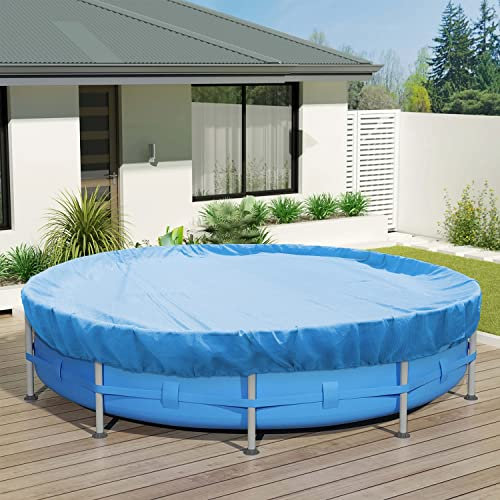 ECOOPTS 8,5 m runde Poolabdeckung für oberirdische Pools, Schwimmbadabdeckung Schutz, Wintersicherheitsabdeckung (Blau)