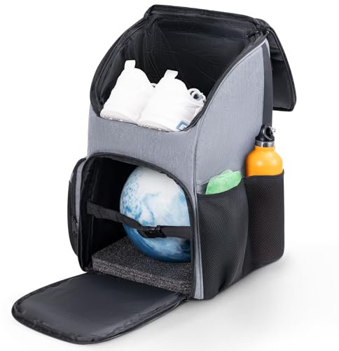 UNIHIMAL Bowlingballtasche, Rucksack Einzelballtasche mit gepolsterter Halterung und Schuhfach bis Größe 44, Geschenke für Bowlingliebhaber
