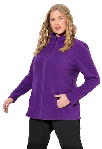Ulla Popken Damen Fleecejacke, Baukastensystem, Innenjacke, Stehkragen, Dunkle Pflaume, 62-64 EU