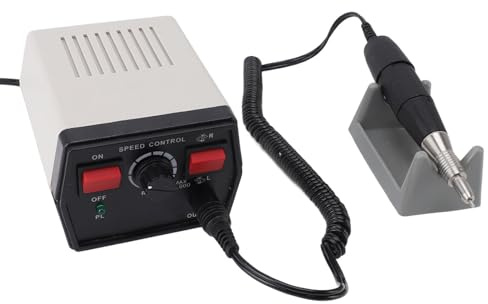 Mikromotor-Poliermaschine, Mikromotor-Handstück, Polieren, 35.000 U/min, Geschwindigkeitsverstellbar, Elektrischer Polierer mit 102 Griffen für Schmuck, Keramik, Maniküre