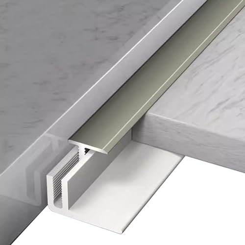 GTPBAO Übergangsprofil Abdeckleisten Extra Schmaler Antirutschstreifen mit PVC-Basis, T-Form-Türschwelle Aus Aluminiumlegierung für Wohnzimmerbalkon, Champagnerfarbe(145cm/57 inch)