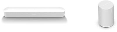 Sonos Beam (Gen 2). Die smarte Soundbar für TV, Musik und mehr (Weiß) & Era 100. Eine Ikone, neu gemastert. Akustik der nächsten Generation Bluetooth®. (Weiß)