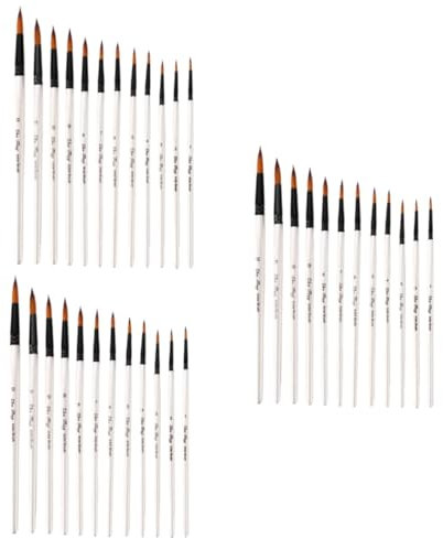 SEWACC 36 STK Aquarellpinsel acrylbilder schulanfänger Easy putz ölbilder geschenkset Kochen Wand Handwerk Pinsel Malerei Ölpinsel-Kit Ölpinsel auf Pinsel für Ölfarbe Bambus Weiß
