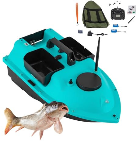 Taozhiyy Köderboot, RC Futterboot, 600M Entfernung Angelköder Boot, Köder Angelboot with GPS & Doppel Motors, Angelköderboot, 5200mA, 99 Positionierungspunkte