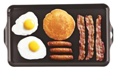 Coghlan's Camp-Grillplatte, leichtes Aluminium, 44,5 x 25,4 cm, PFAS-freie und antihaftbeschichtete Keramikbeschichtung, Kochfläche für zwei Brenner, ideal für Camping und Kochen im Freien