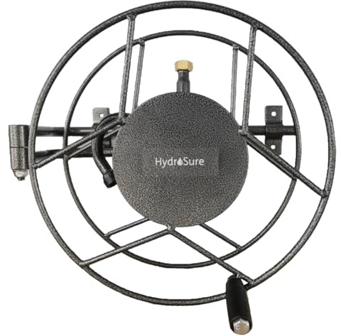 HydroSure Heavy Duty Wall Mounted Swivel Hose Reel 50m | Rotating Steel Storage System with 180° Bracket for Flexible Garden Watering Access and Easy Operation