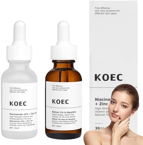 LOPHE Niacinamide Facial Moisturizing Serum, Retinol Anti Aging Serum, 10% Niacinamide & 1% Zinc Serum, Niacinamide Anti Wrinkle Essence para reducir las arrugas, dar volumen y suavizar piel, 2PCS