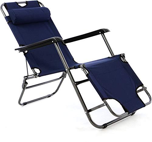 Deckchair Campingstuhl Mit Liegefunktion Sonnenliege Mit Kopfpolster Strandliege Klappbar Für Camping Freizeit Garten Belastbar Bis 100kg Farbe